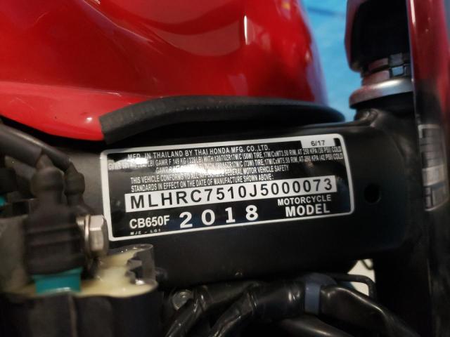 2018 HONDA CB650 F MLHRC7510J5000073
