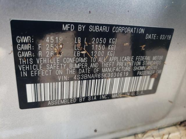 2019 SUBARU LEGACY SPO 4S3BNAR65K3030619
