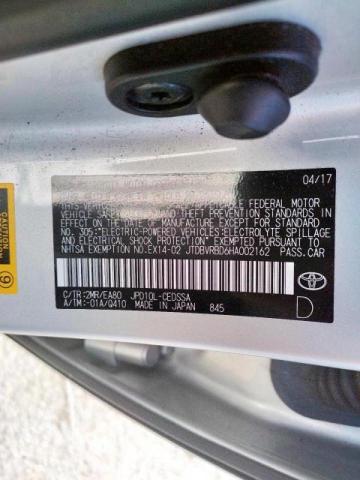 2017 TOYOTA MIRAI JTDBVRBD6HA002162