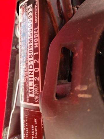 2021 HONDA CRF300 LR MLHND1609M5000933