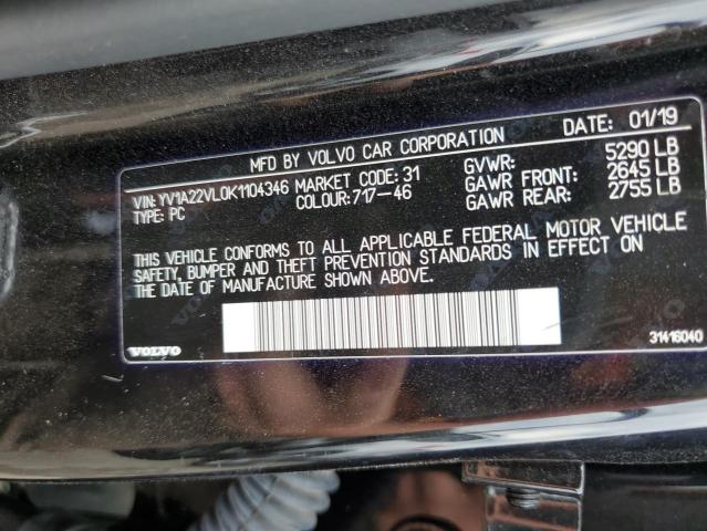 2019 VOLVO V90 T6 INS YV1A22VL0K1104346