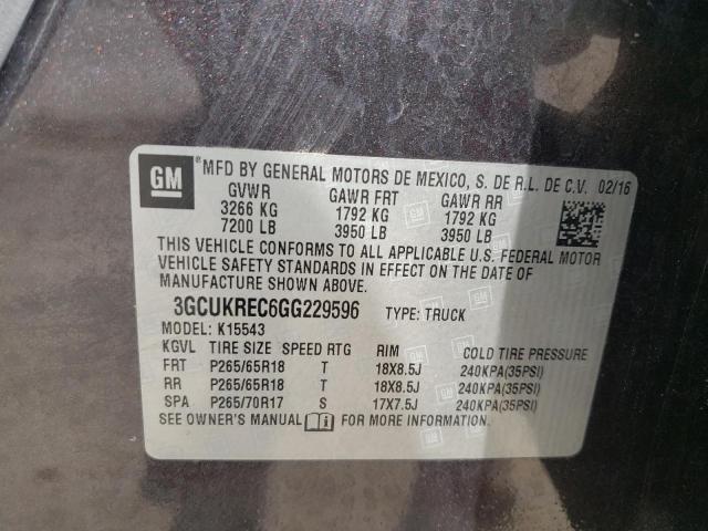 2016 CHEVROLET SILVRDO LT 3GCUKREC6GG229596