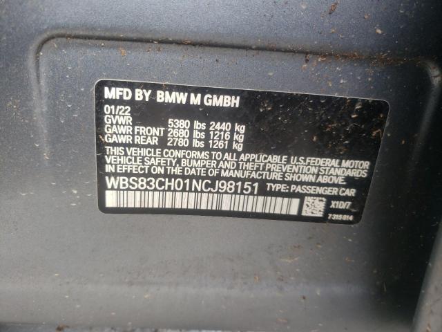 2022 BMW M5 WBS83CH01NCJ98151