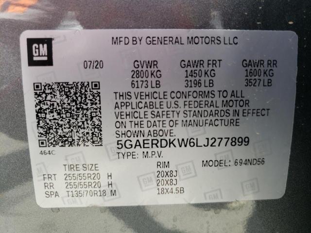 2020 BUICK ENCLAVE AV 5GAERDKW6LJ277899