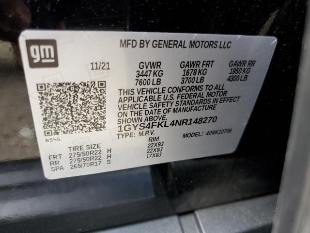 2022 CADILLAC ESCALADE S 1GYS4FKL4NR148270