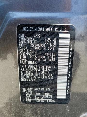 2022 NISSAN ARMADA S JN8AY2AC3N9161922