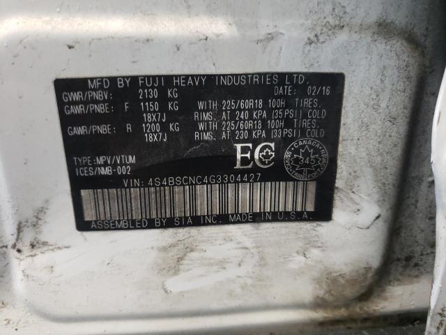 2016 SUBARU OUTBACK 2. - 4S4BSCNC4G3304427