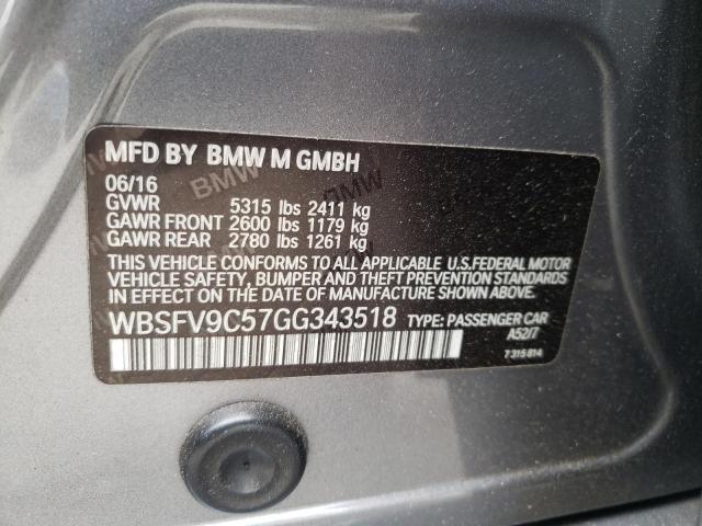 2016 BMW M5 WBSFV9C57GG343518