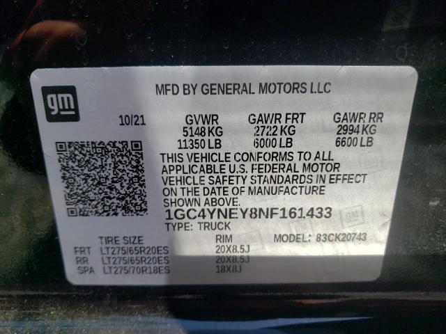 2022 CHEVROLET SILVRDO LT 1GC4YNEY8NF161433