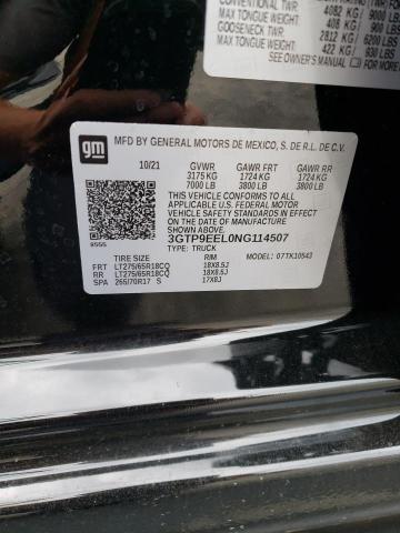 2022 GMC SIERRA LIM 3GTP9EEL0NG114507