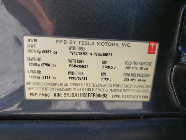 2015 TESLA MODEL S 85 5YJSA1H26FFP68593