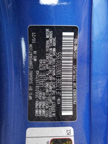 2022 SUBARU BRZ LIMITE JF1ZDBE1XN9701355