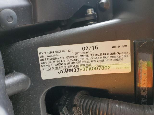 2015 YAMAHA FZ09 JYARN33E3FA007802