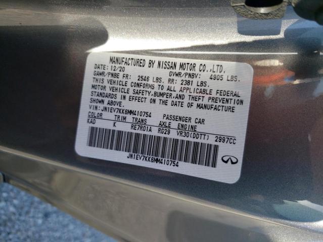2021 INFINITI Q60 LUXE JN1EV7KK6MM410754
