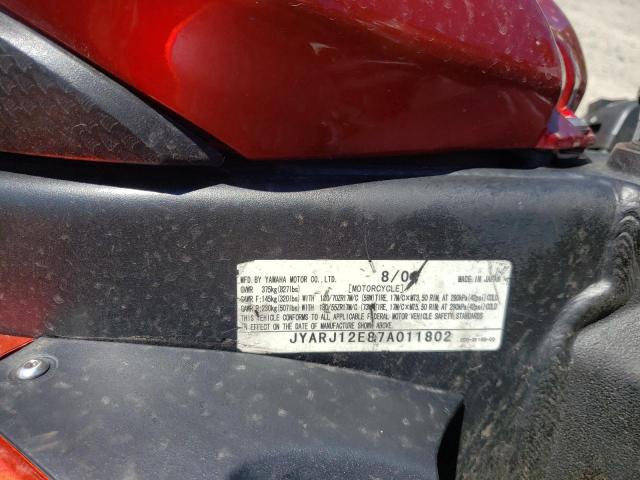 2007 YAMAHA YZFR6 L JYARJ12E87A011802