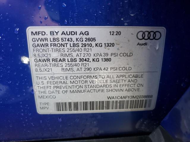 2021 AUDI SQ5 PRESTI WA1C4AFY3M2038668