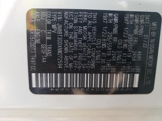 2022 NISSAN ROGUE PLAT JN8BT3DDXNW272594