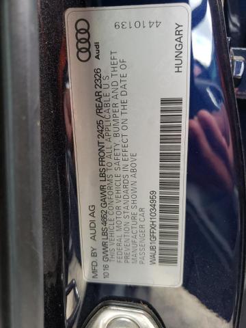 2017 AUDI S3 PREMIUM WAUB1GFFXH1034959