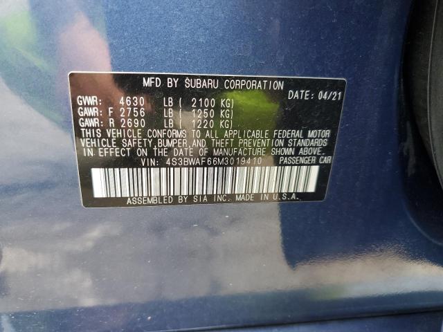 2021 SUBARU LEGACY PRE 4S3BWAF66M3019410