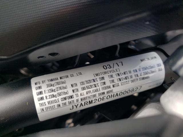 2017 YAMAHA FZ07A JYARM20E0HA000827