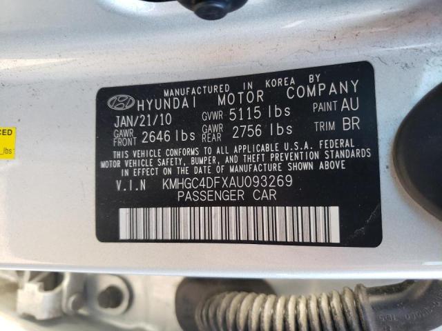 KMHGC4DFXAU093269 Hyundai Genesis 4.6l