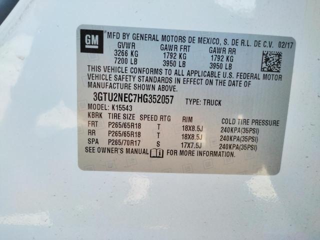 2017 GMC SIERRA K15 - 3GTU2NEC7HG352057