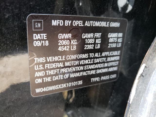 2019 BUICK REGAL AVEN W04GW6SX3K1010135