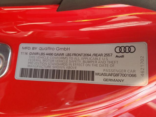 2015 AUDI R8 4.2 QUA WUASUAFG8F7001066