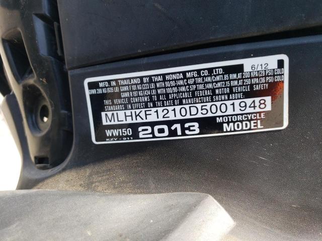 2013 HONDA PCX 150 MLHKF1210D5001948