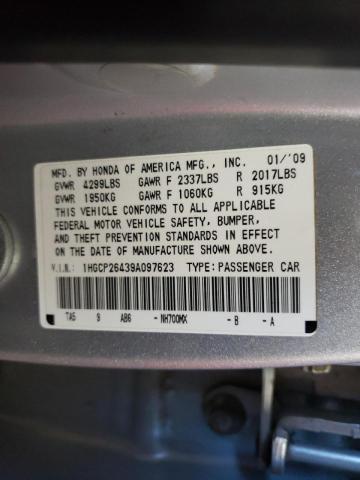 2009 HONDA ACCORD LXP 1HGCP26439A097623