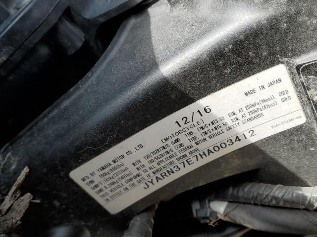 2017 YAMAHA FJ09 JYARN37E7HA003412