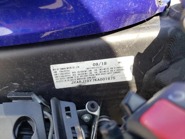 2019 YAMAHA YZFR6 C JYARJ28Y7KA001875