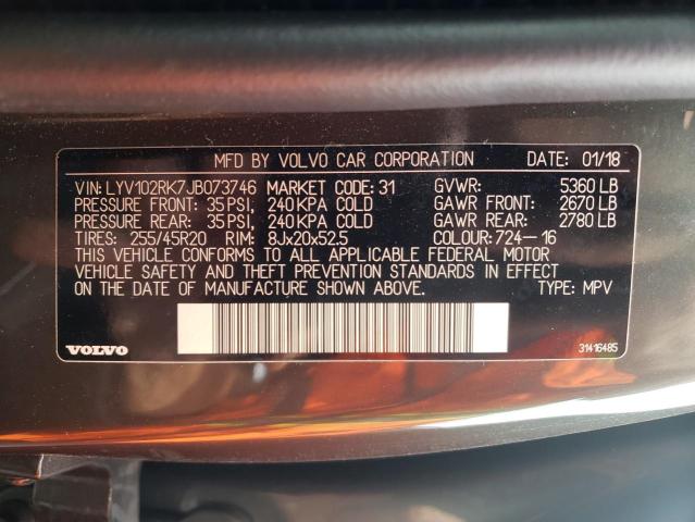 2018 VOLVO XC60 T5 LYV102RK7JB073746