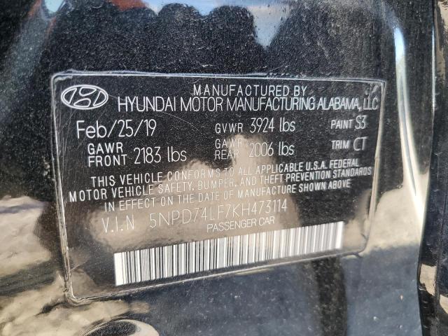 5NPD74LF7KH473114 | 2019 HYUNDAI ELANTRA SE