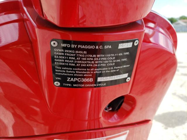 2012 VESPA LX 50 ZAPC386B1C5301040