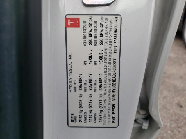 5YJ3E1EA0JF006387 Tesla MODEL 3