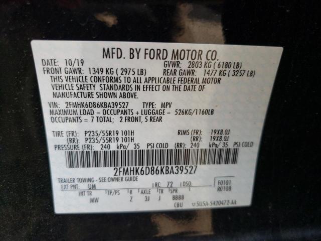 2019 FORD FLEX LIMIT 2FMHK6D86KBA39527