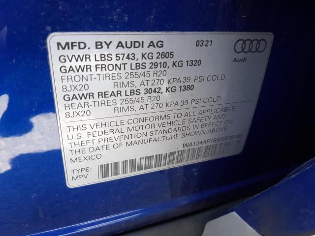 2021 AUDI SQ5 SPORTB WA124AFY8M2076103
