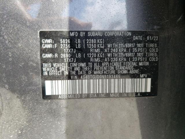 2022 SUBARU OUTBACK WI 4S4BTGUD0N3193466