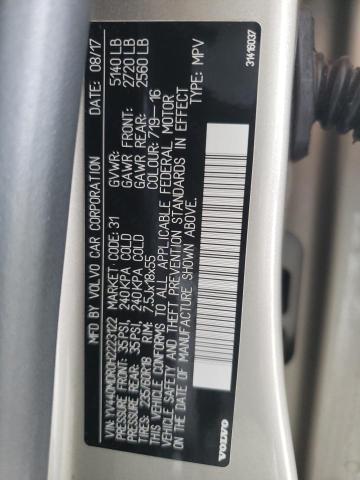 2017 VOLVO XC60 T5 DY YV440MDR0H2223122