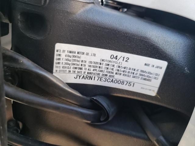 2012 YAMAHA FZ1 S JYARN17E3CA008751