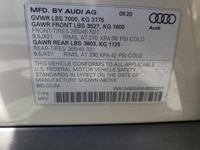 2021 AUDI E-TRON SPO WA13ABGE5MB002371
