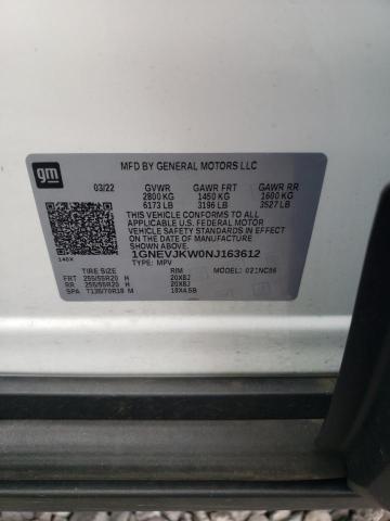 2022 CHEVROLET TRAVERSE R 1GNEVJKW0NJ163612