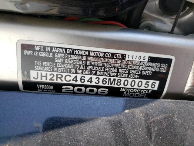 2006 HONDA INTERCEPTO JH2RC46436M800056
