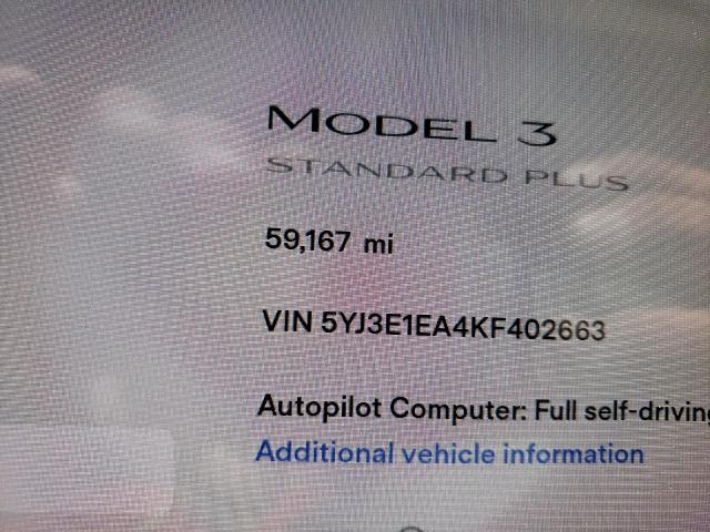 2019 TESLA 3 5YJ3E1EA4KF402663