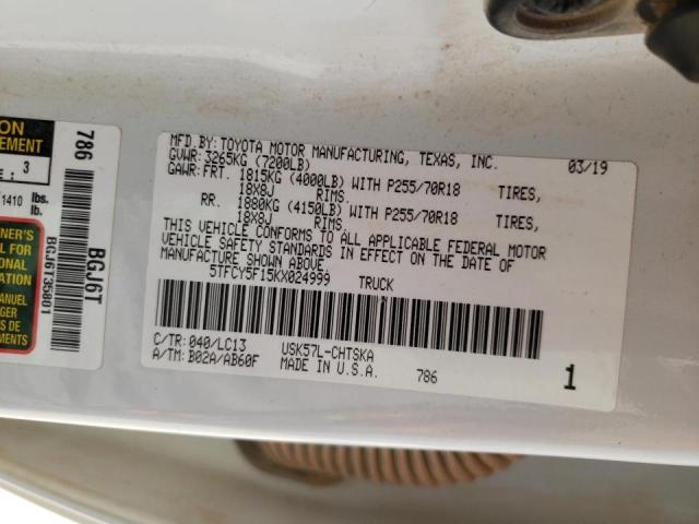 5TFCY5F15KX024999 Toyota Tundra Double Cab Sr/sr5