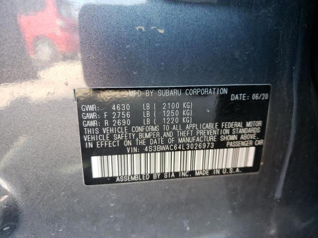 2020 SUBARU LEGACY PRE 4S3BWAC64L3026973