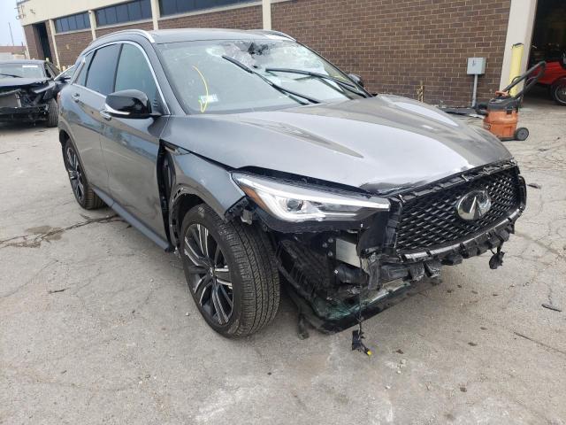 Salvage cars for sale from Copart Wheeling, IL: 2021 Infiniti QX50 Luxe
