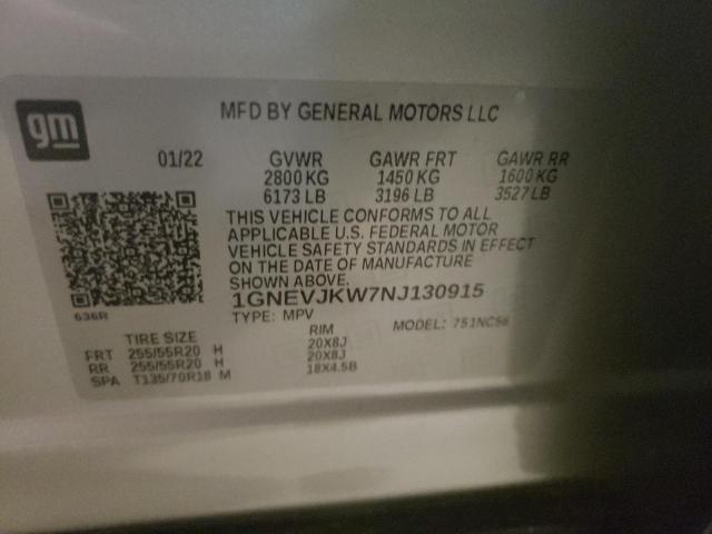 2022 CHEVROLET TRAVERSE R 1GNEVJKW7NJ130915