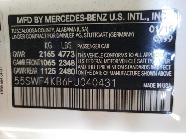2015 MERCEDES-BENZ C300 4 MAT 55SWF4KB6FU040431